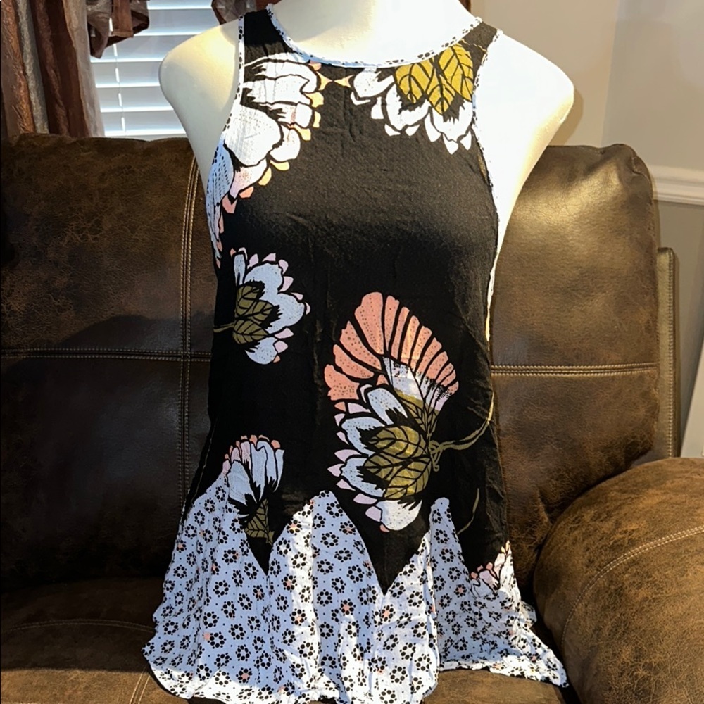 Intimately free people Floral Black and White Midi Dress